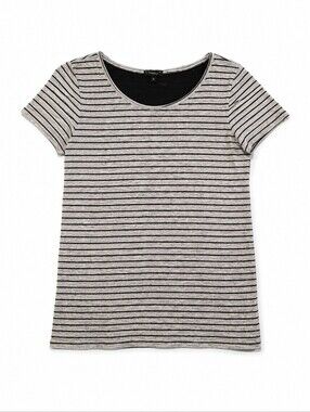 Theory Striped Tee Grey Size Medium
